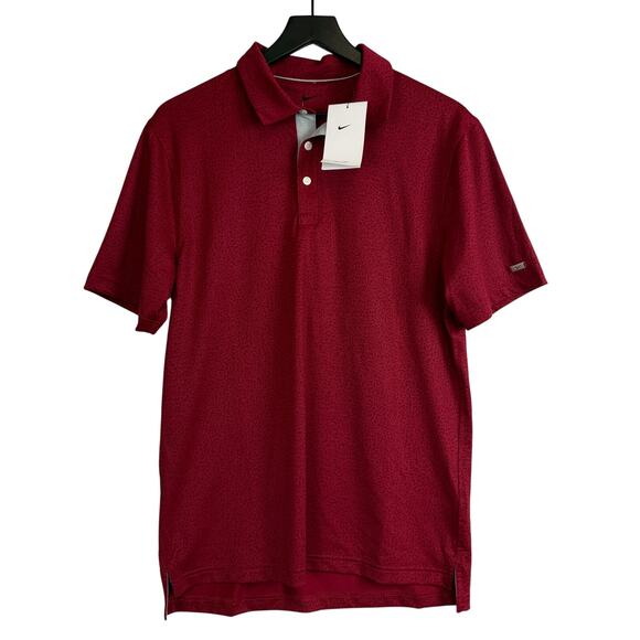NWT Nike Mens Dri-Fit Golf Leopard Print Red Polo Shirt $75 - S - Picture 1 of 8